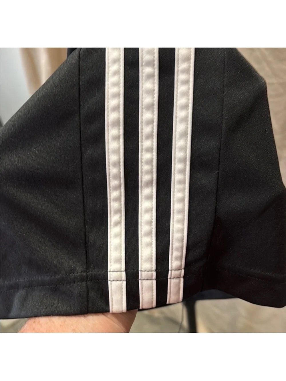 adidas Black Athletic Shorts with White Side Stripes